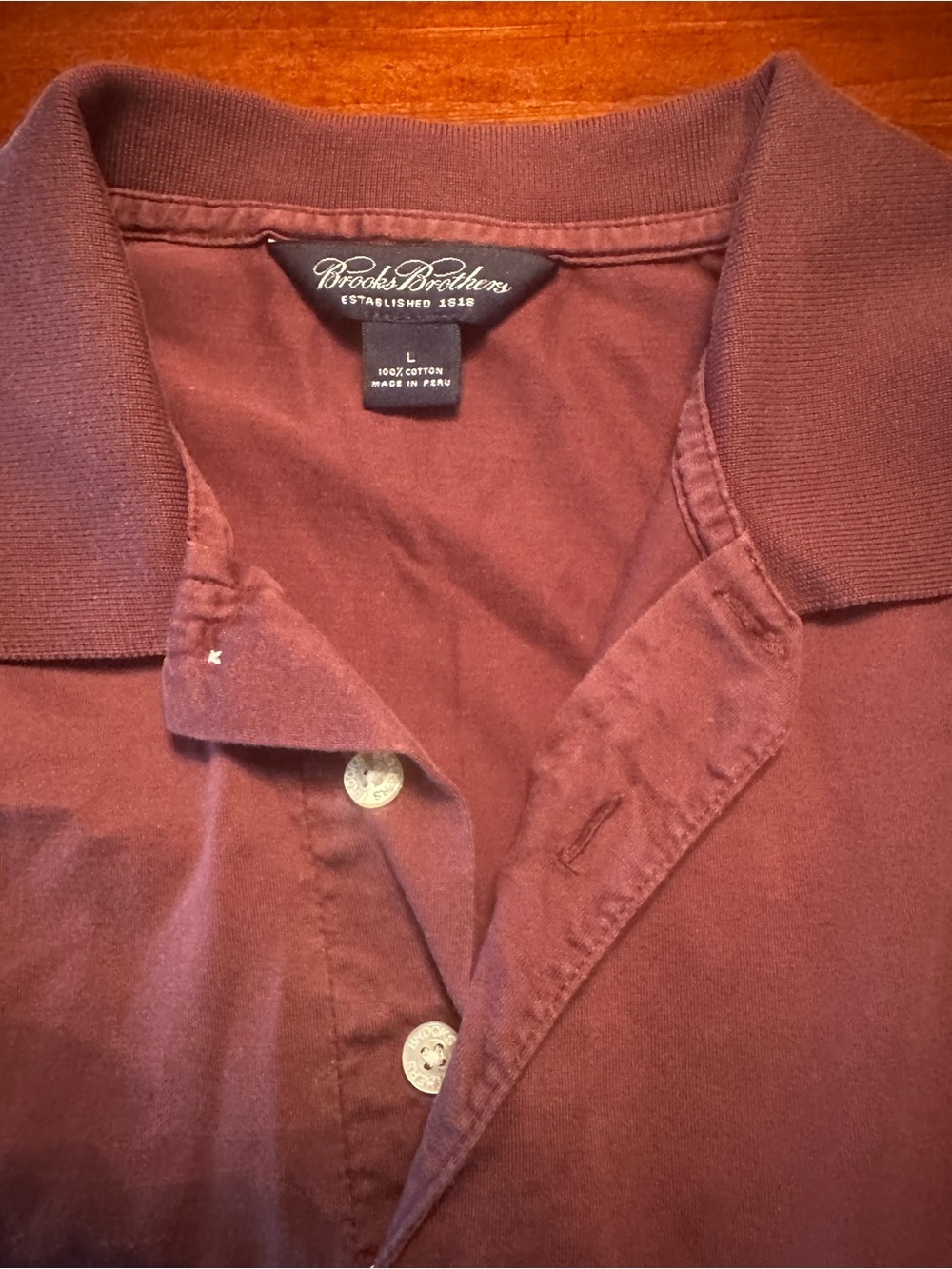 Brooks Brothers Men's Maroon Polo Shirt Size L